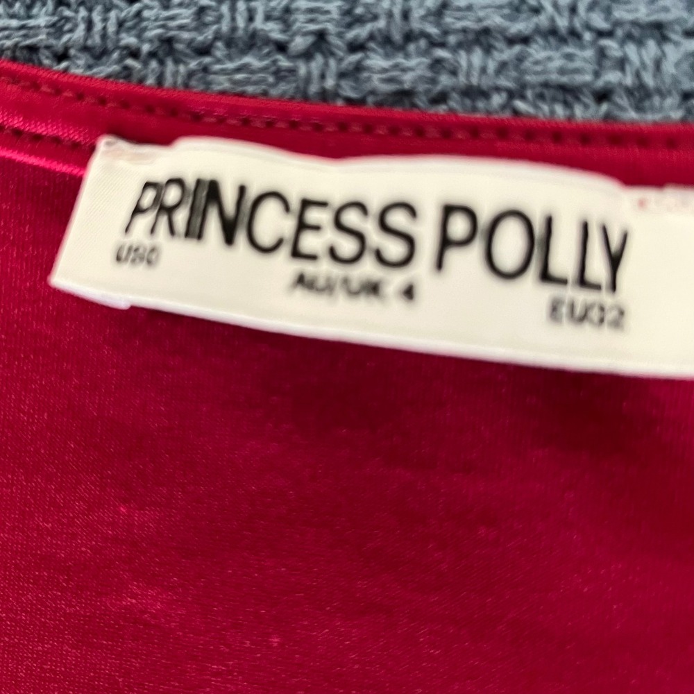 Princess Polly Bodysuit Red Long Sleeve Square Neck Top - Picture 6 of 8